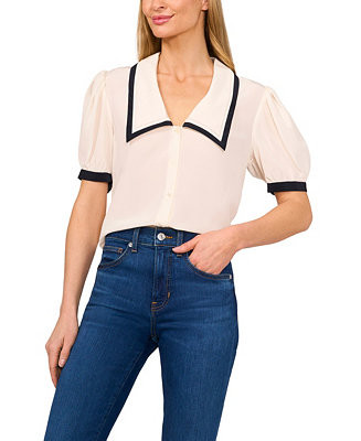 Women's Collared Puff-Sleeve Blouse | Macy's