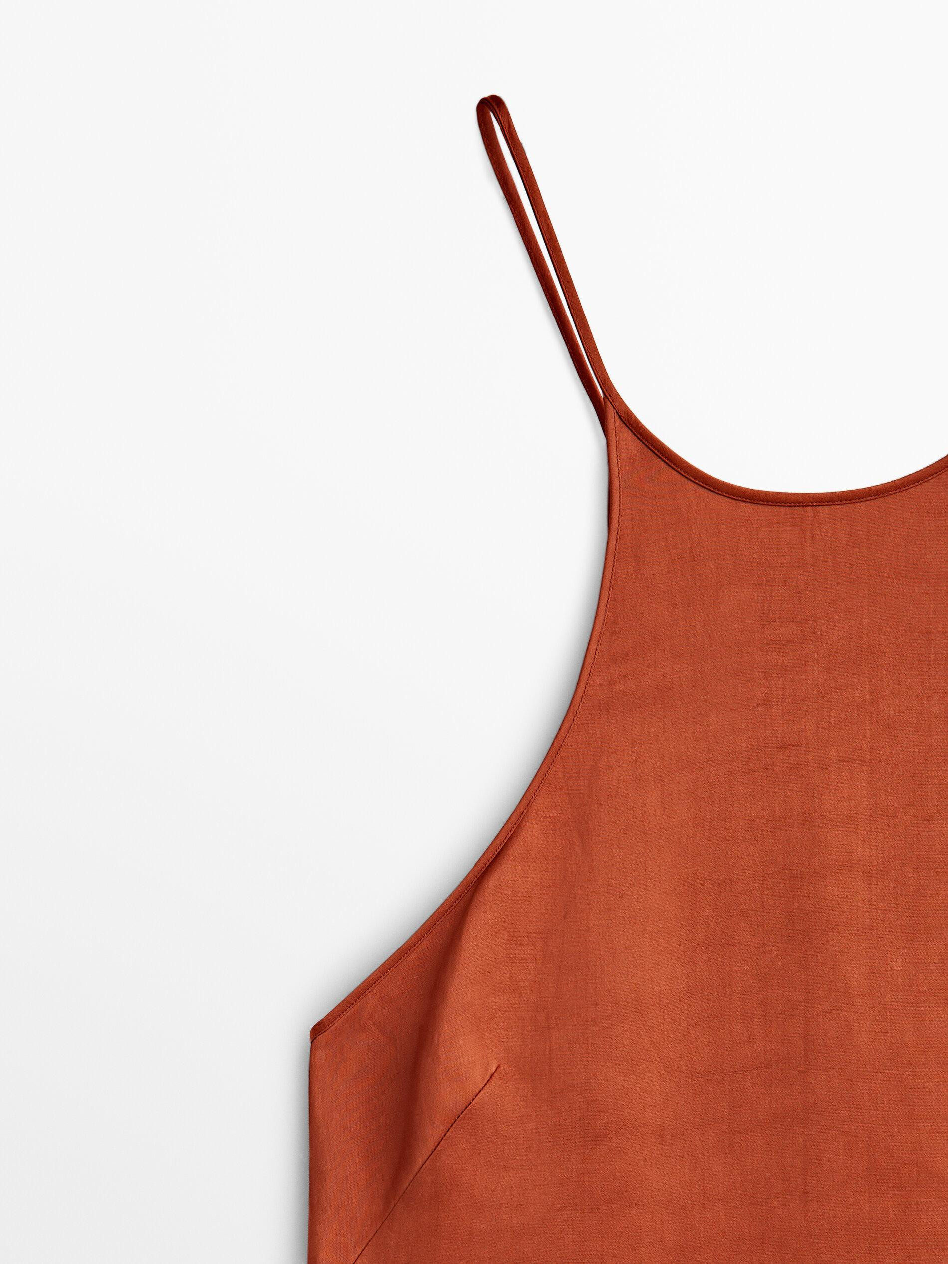 Satin halter dress | Massimo Dutti US