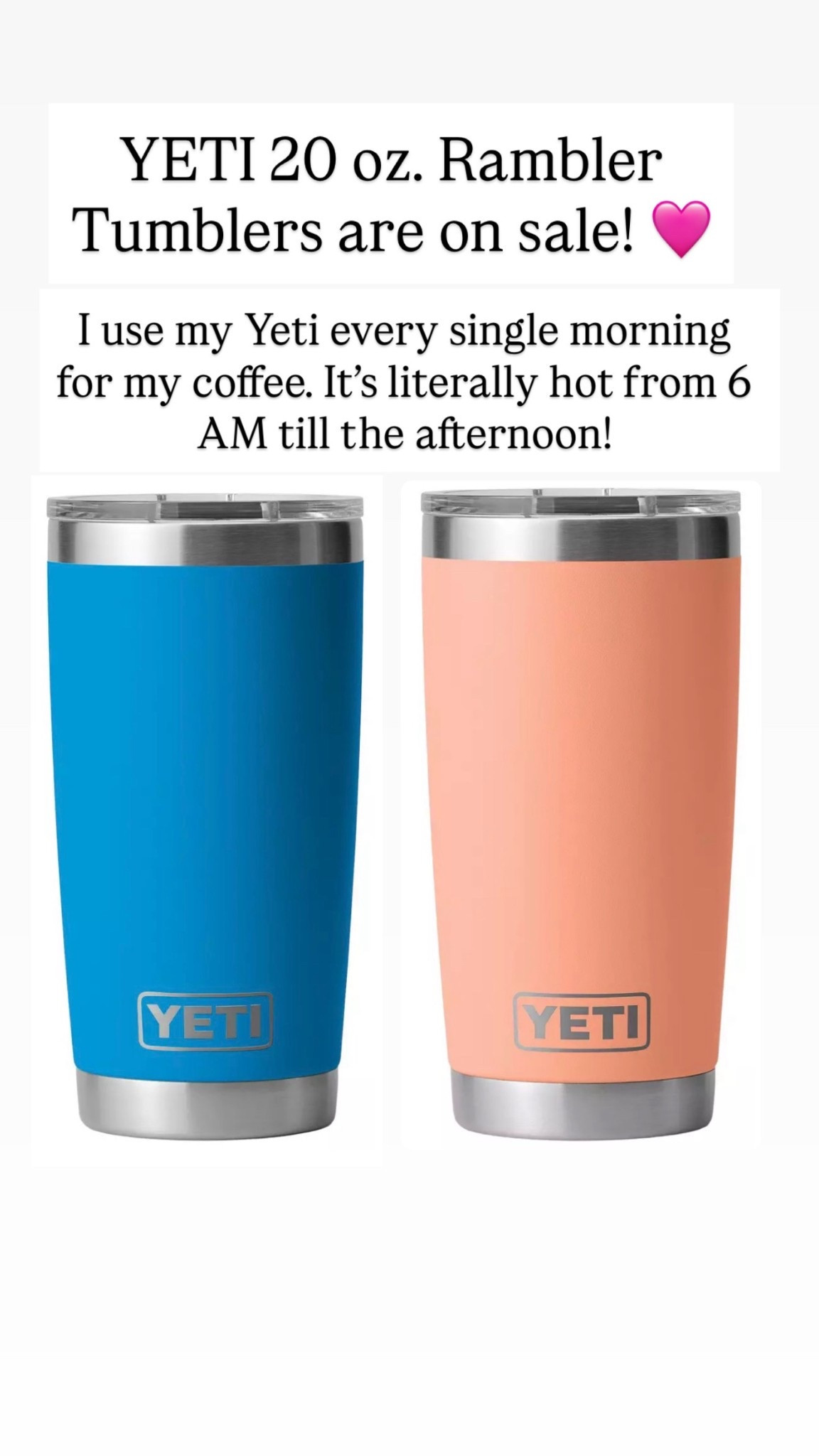 YETI 20 oz. Rambler Tumblers are on sale 🩷

#LTKTravel