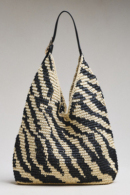 Love Knot Raffia Buckle Slouchy Bag | Anthropologie (US)