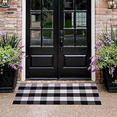 Buffalo Plaid Rug - YHOUSE Checkered Indoor/Outdoor Door Mat Outdoor Doormat for Front Porch/Kitc... | Amazon (US)