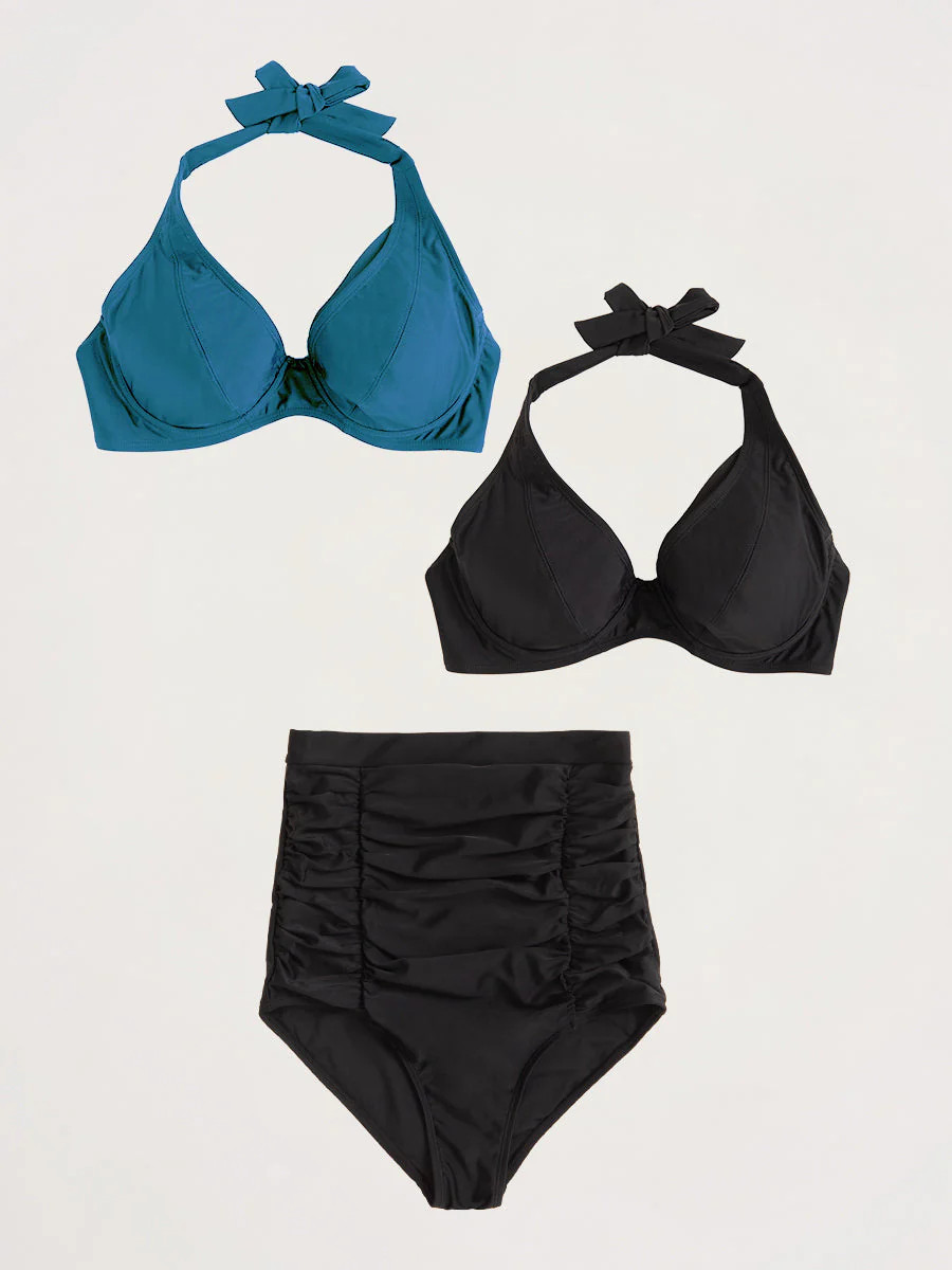 Bundle Shapermint Essentials - 2 Halter Bikini Top + 1 Bikini Bottom | Shapermint