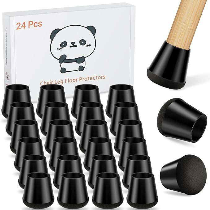 24 PCS Silicone Chair Leg Floor Protectors Small (0.8"-0.95") Rubber Felt Furniture Pads Chair Le... | Amazon (US)