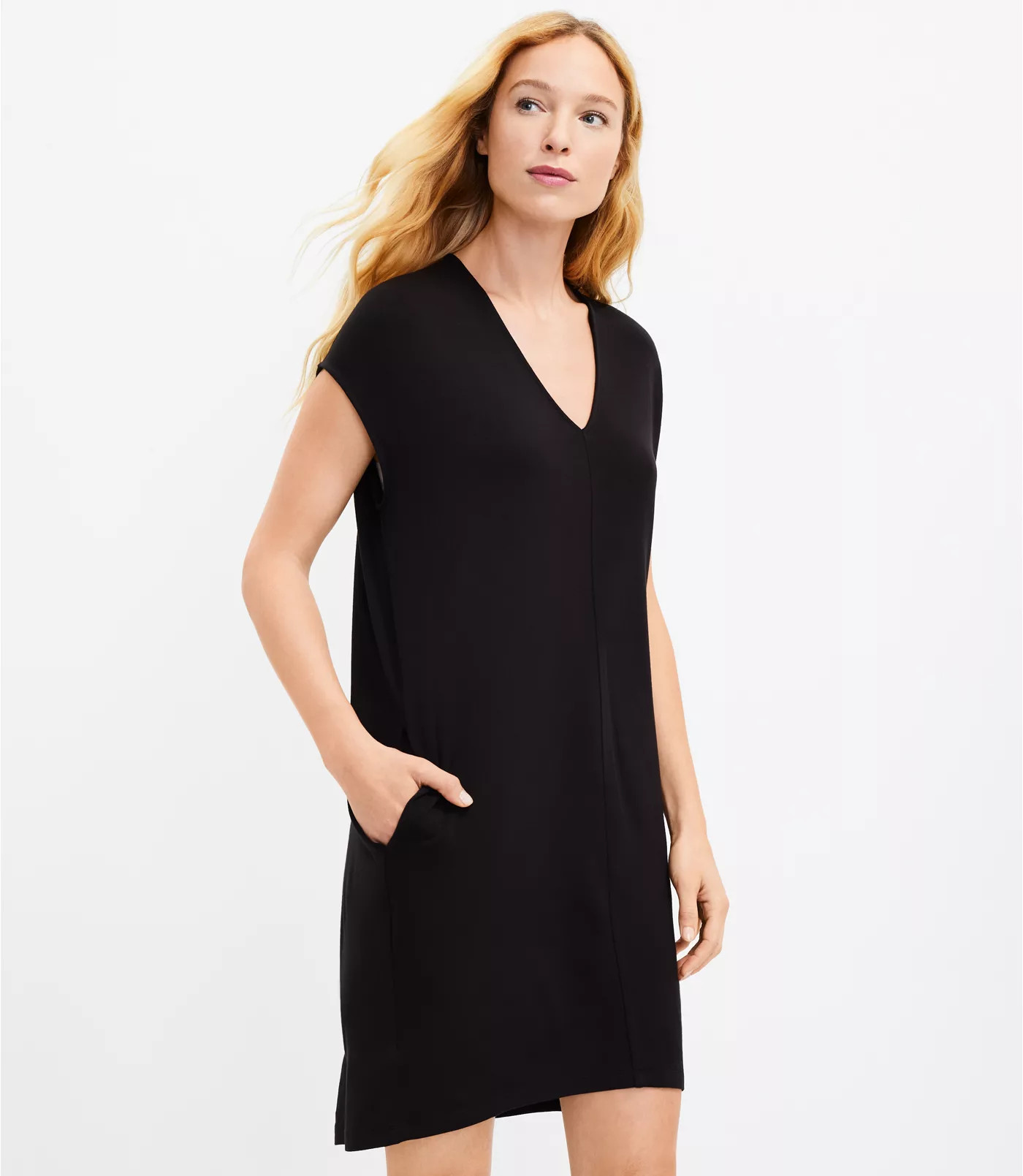 Lou & Grey Signaturesoft Double V Cocoon Dress | LOFT | LOFT