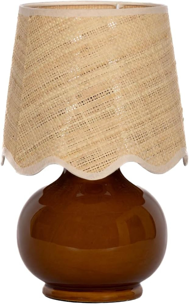 Benton Ceramic Table Lamp with Fabric Shade – 13" Bedside Accent Lamp for Bedroom, Living Room ... | Amazon (US)