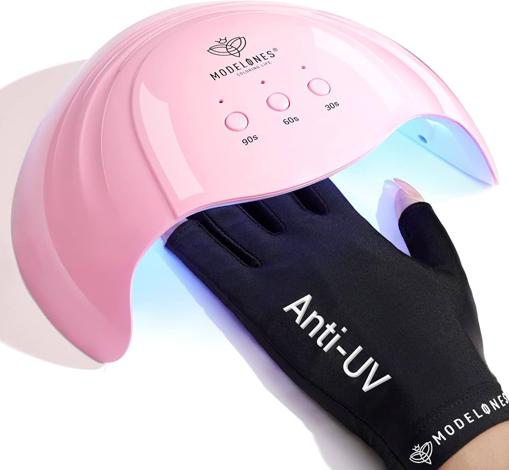 Modelones UV Light for Gel Nails with UV Gloves, 48 W Nail Dryer with 3 Timer Settings, Nail Lamp... | Amazon (US)
