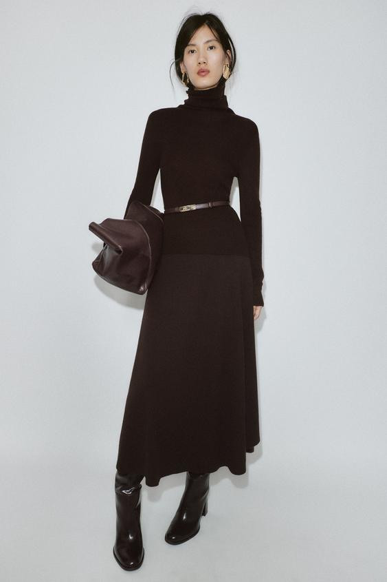 100% WOOL HIGH NECK JUMPER WITH BELT | Zara UK