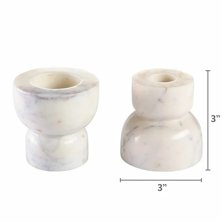 Better Homes & Gardens 3" Marble Candle Holders, Set of 2 | Walmart (US)