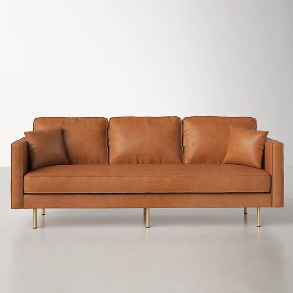 Kaitlin 89'' Faux Leather Square Arm Sofa | Wayfair North America