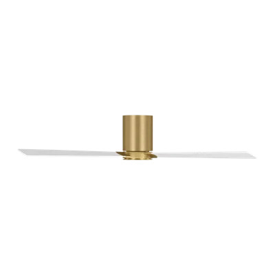 Rozzen 52-inch indoor/outdoor hugger fan in Burnished Brass with Matte White blades with light kit and Handheld 6-speed reversing and dimming Remote | Wayfair North America