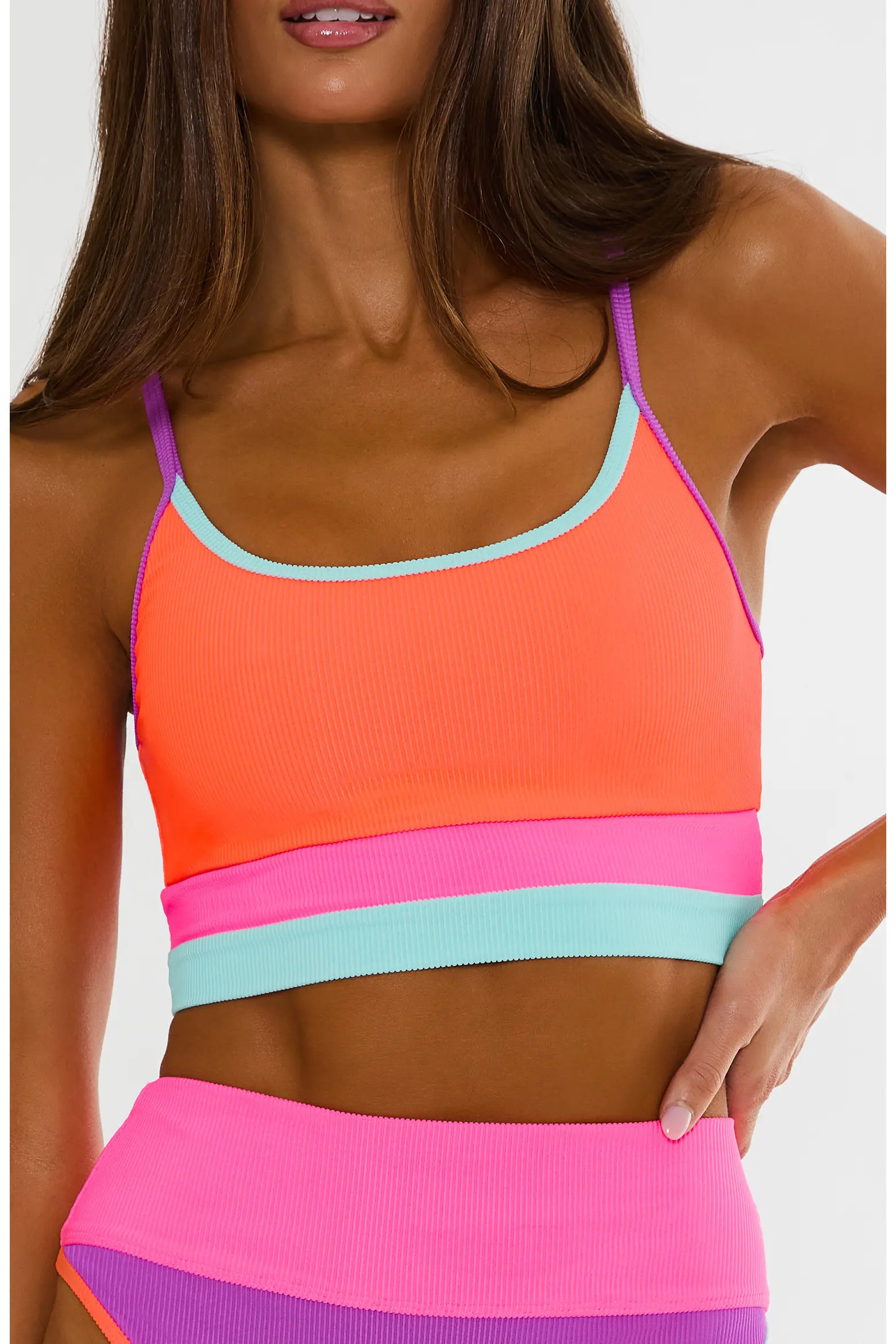 Eva Rib Colorblock Bikini Top (Women) | Nordstrom | Nordstrom