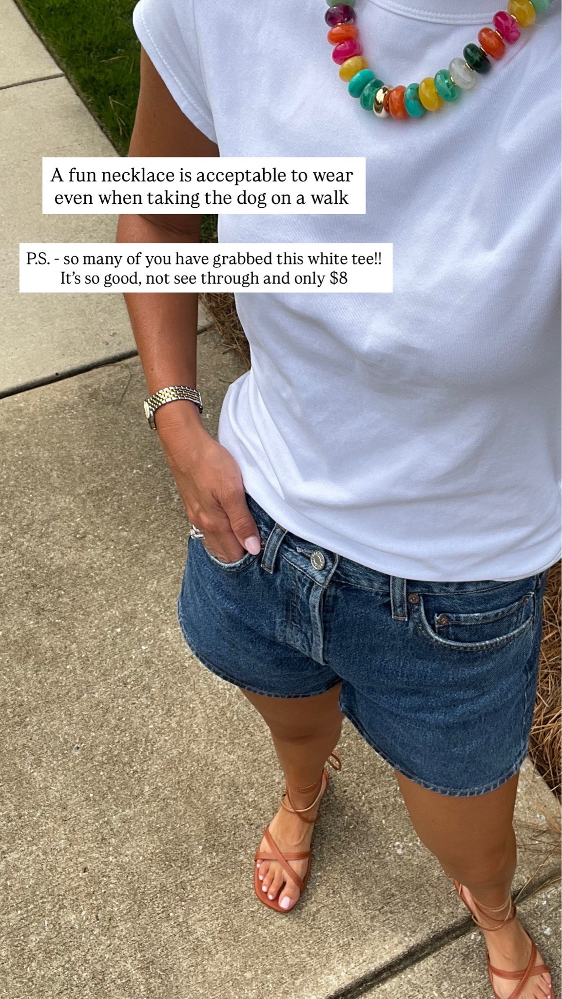 Chunky necklace denim
Shorts mom style easy summer look white tee cap sleeve tee

#LTKootd #LTKmomlife