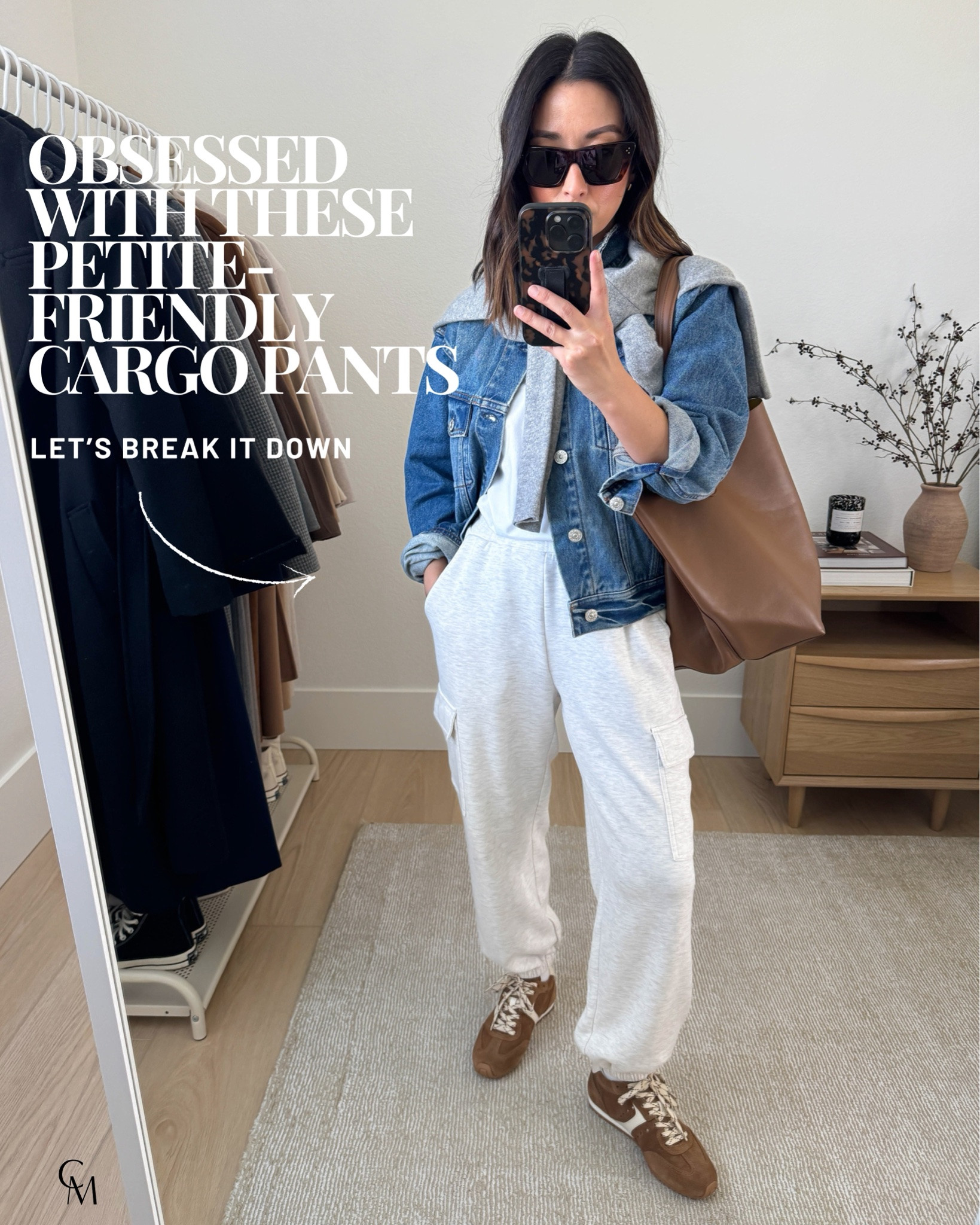 Varley cargo leisure pants. Absolutely love these petite-friendly pants. I don't think you can really find these from anywhere else. So comfortable, too! 

AYR jacket small -old, linked similar
Madewell tee xs - sold out, linked similar
Everlane cashmere sweater xs 
Varley cargo pants 25" xs
Larroude sneakers 6, run small 
Mansur Gavriel tote - color is old
Celine sunglasses

#LTKootd #LTKmomlife #LTKPetite