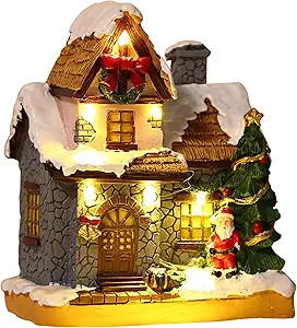 Christmas Village Houses with Warm Light, Battery Operate, Village Accessories Home Tabletop Deco... | Amazon (US)