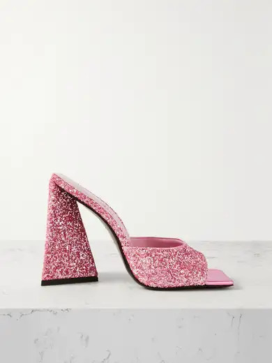 Devon glittered leather mules | NET-A-PORTER (US)