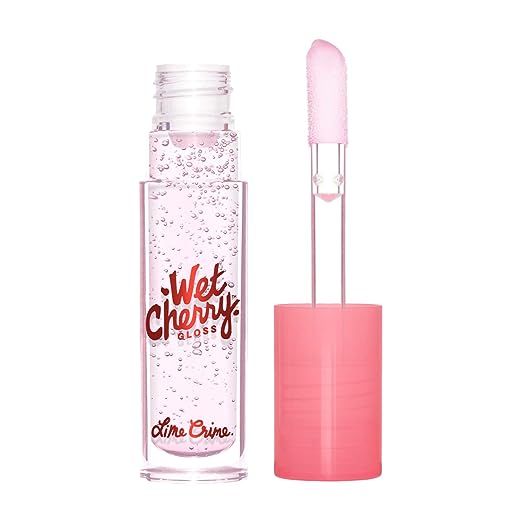 Lime Crime Wet Cherry Lip Gloss, Extra Poppin - Clear - High Shine, Non-Sticky Gloss - Cherry Sce... | Amazon (US)