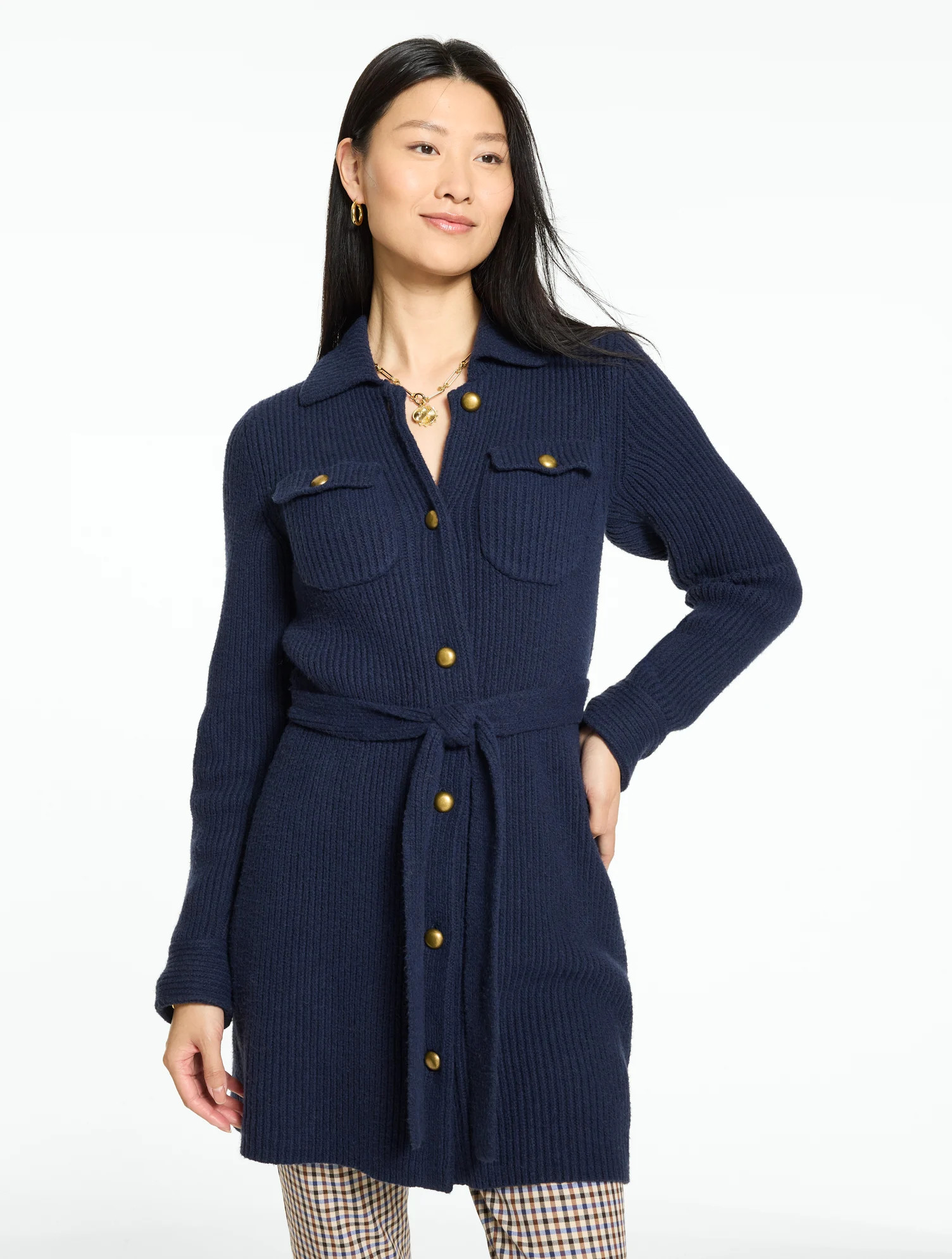 Petite - Ribbed Shirt Jacket - Blue - XL Talbots | Talbots