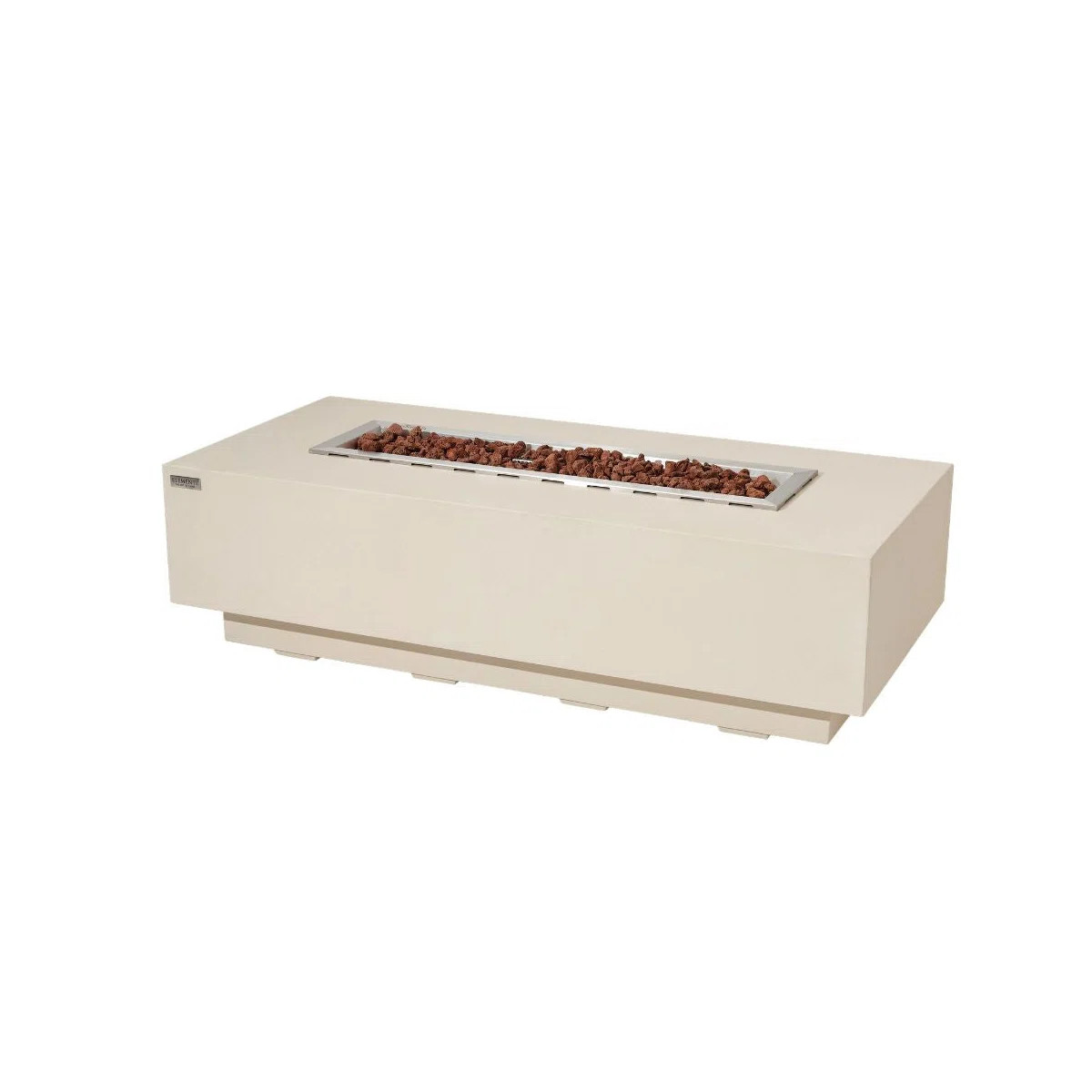 Granville 60\u201d Concrete Fire Table \u2013 Frosted Cream White | Wayfair North America