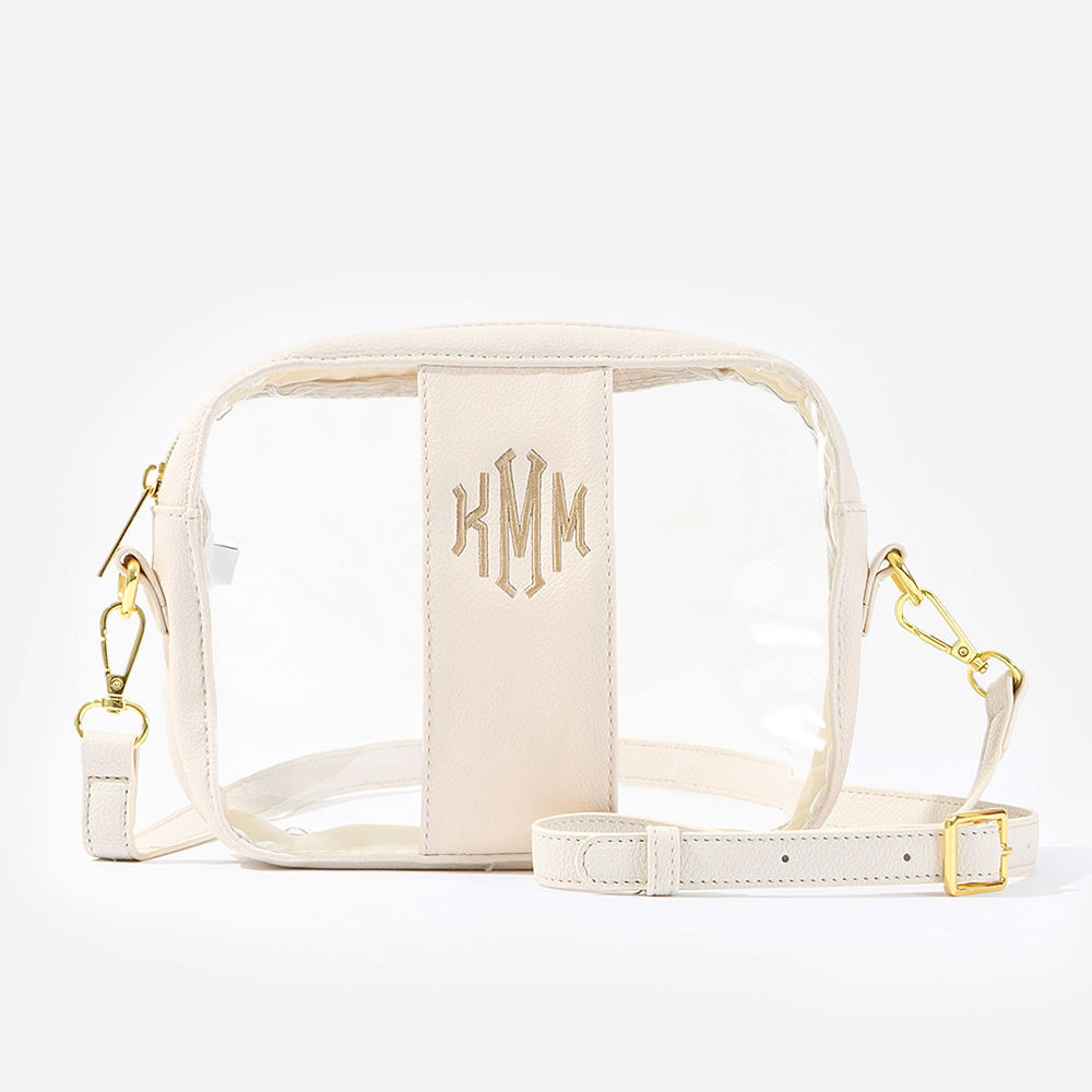 Monogrammed Clear Stadium Crossbody Bag | Marleylilly