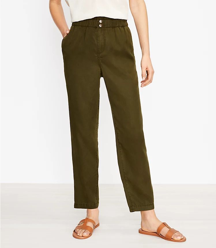 Paperbag Pull On Pants in Soft Twill | LOFT