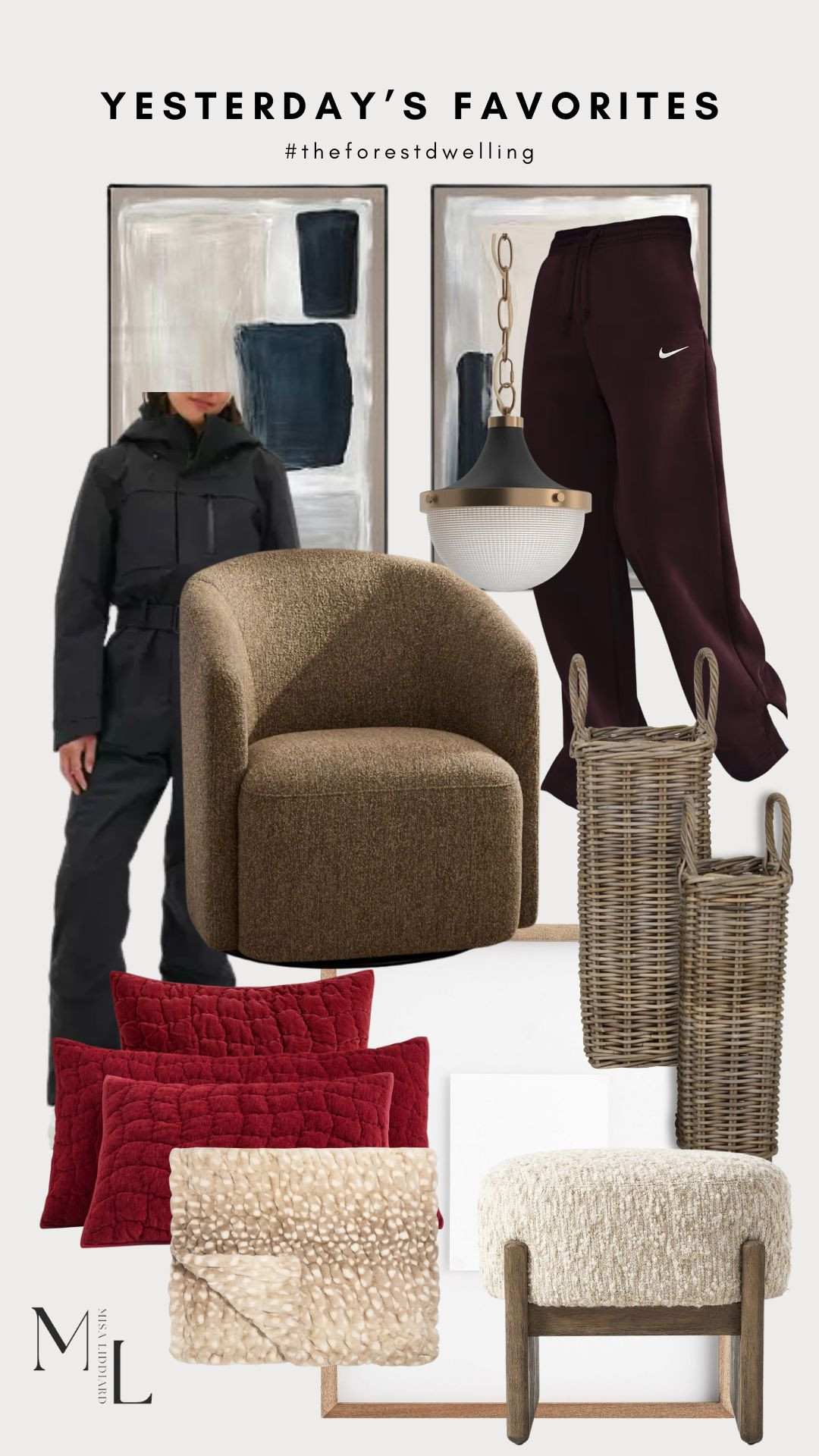 Sharing your faves form yesterday! This ski suit is so good. The fit is perfection. I have three of these upholstered ottomans. They are so versatile and the quality is amazing. I've been having a lot of fun finding aesthetic storage options for my home and these baskets are one of my new faves. 

 #LTKHome