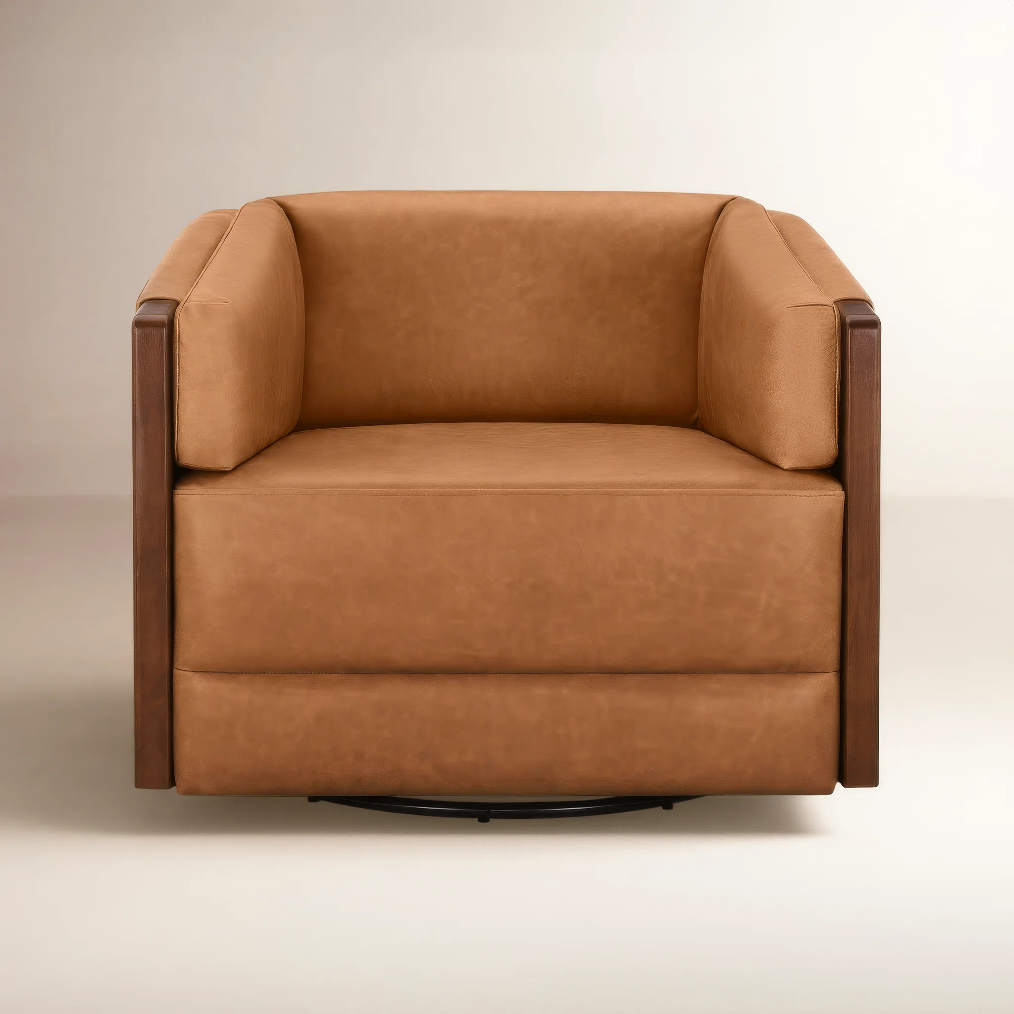 Willsboro Genuine Leather Swivel Accent Chair | Joss & Main