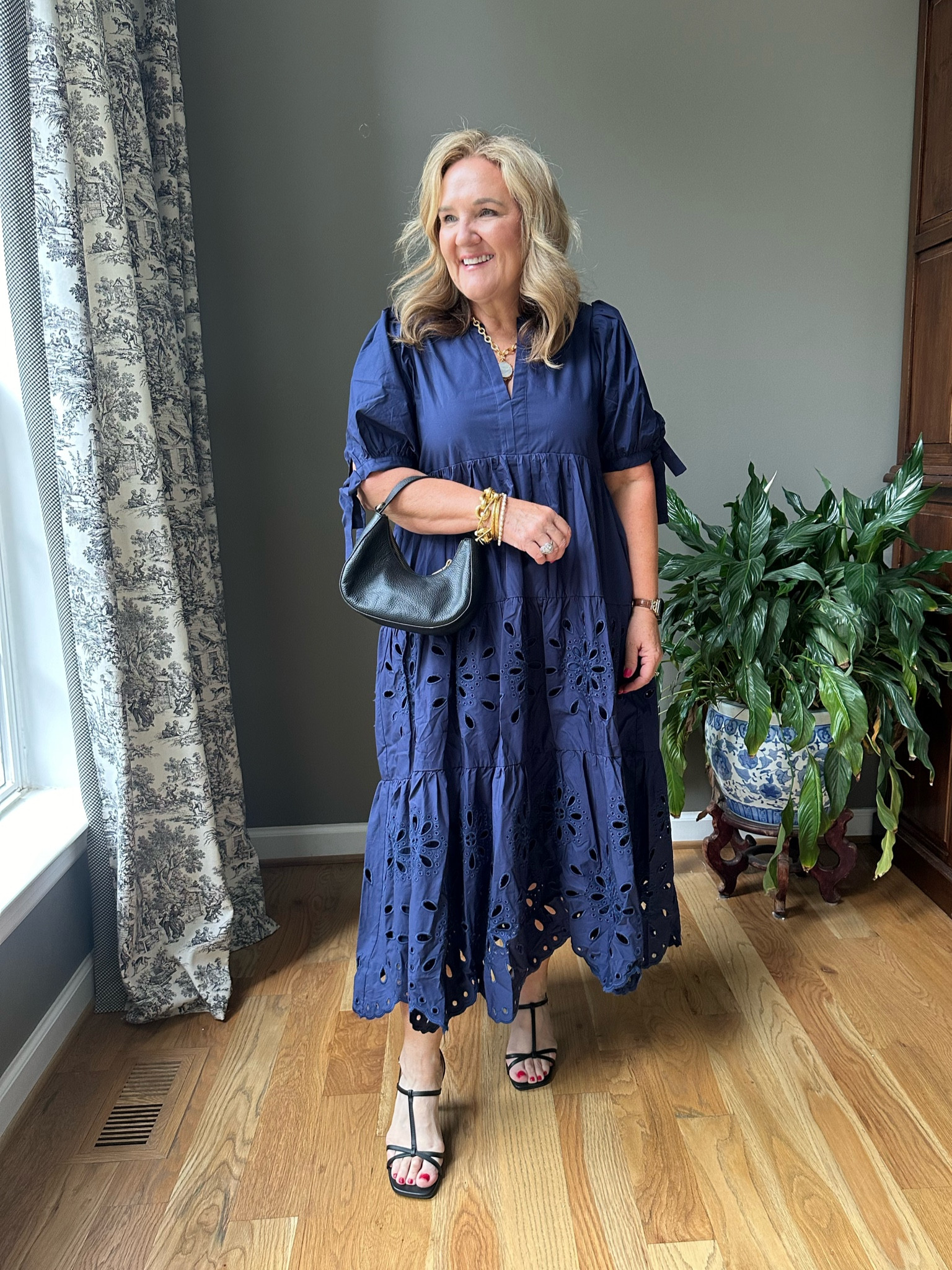 Well this is a pretty dress. A beautiful cotton poplin with cutout detail. Roomy, wearing an XL. Buts supposed to fit roomy. This dress would rival a $400 dress. It’s really good. 
20% off today only with code JUNE20. Otherwise use code NANETTE15

Sunday dress wedding guest dress 

#LTKOver40 #LTKMidsize #LTKFindsUnder100