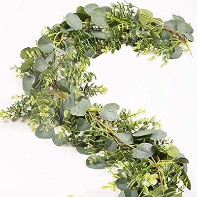 Falflor 2 Pcs Eucalyptus Greenery Garland 13 Ft/Total Silk Artificial Garland for Wedding Table C... | Amazon (US)