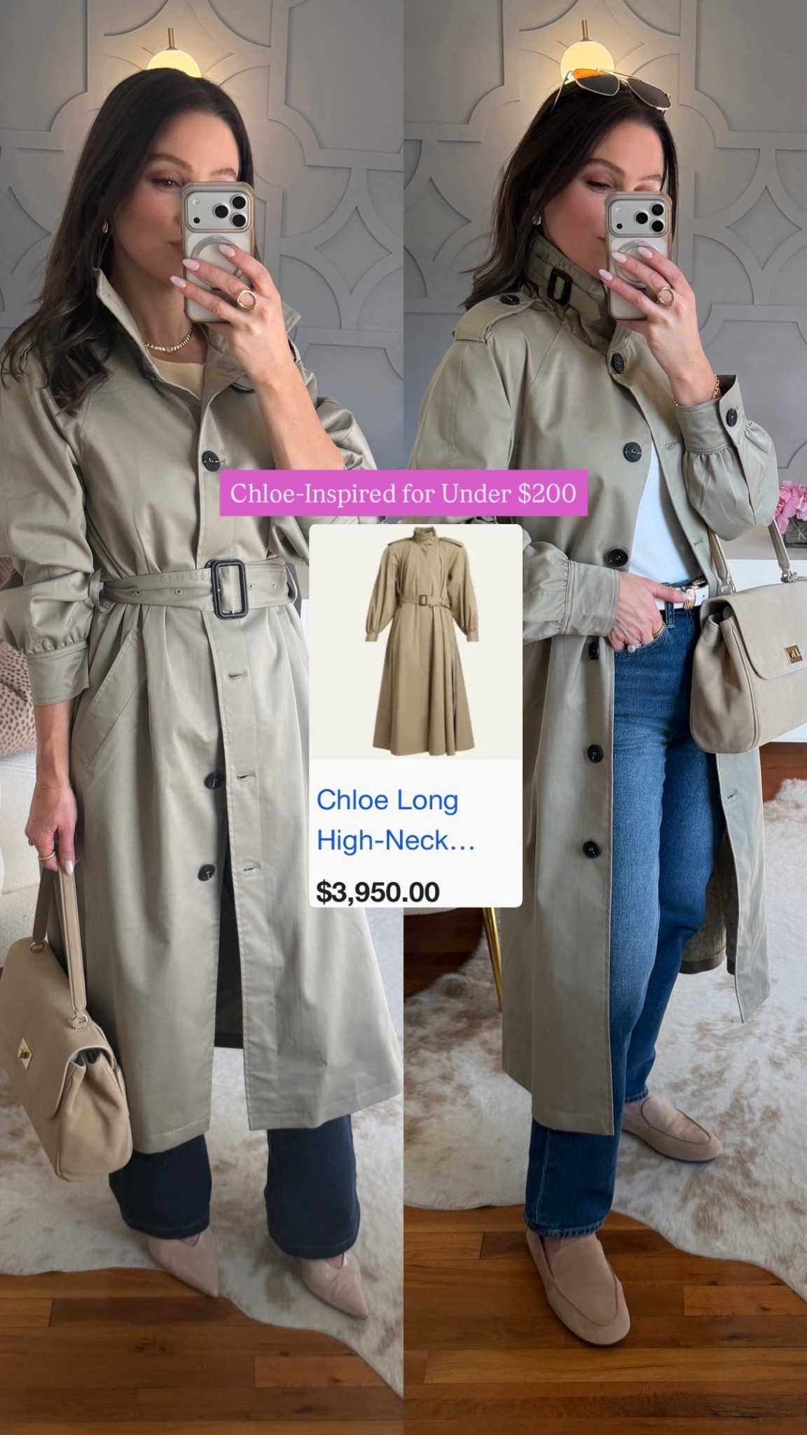 Chloe-inspired trench for under $200! Runs true to size  

#LTKOver40 #LTKootd #LTKSeasonal