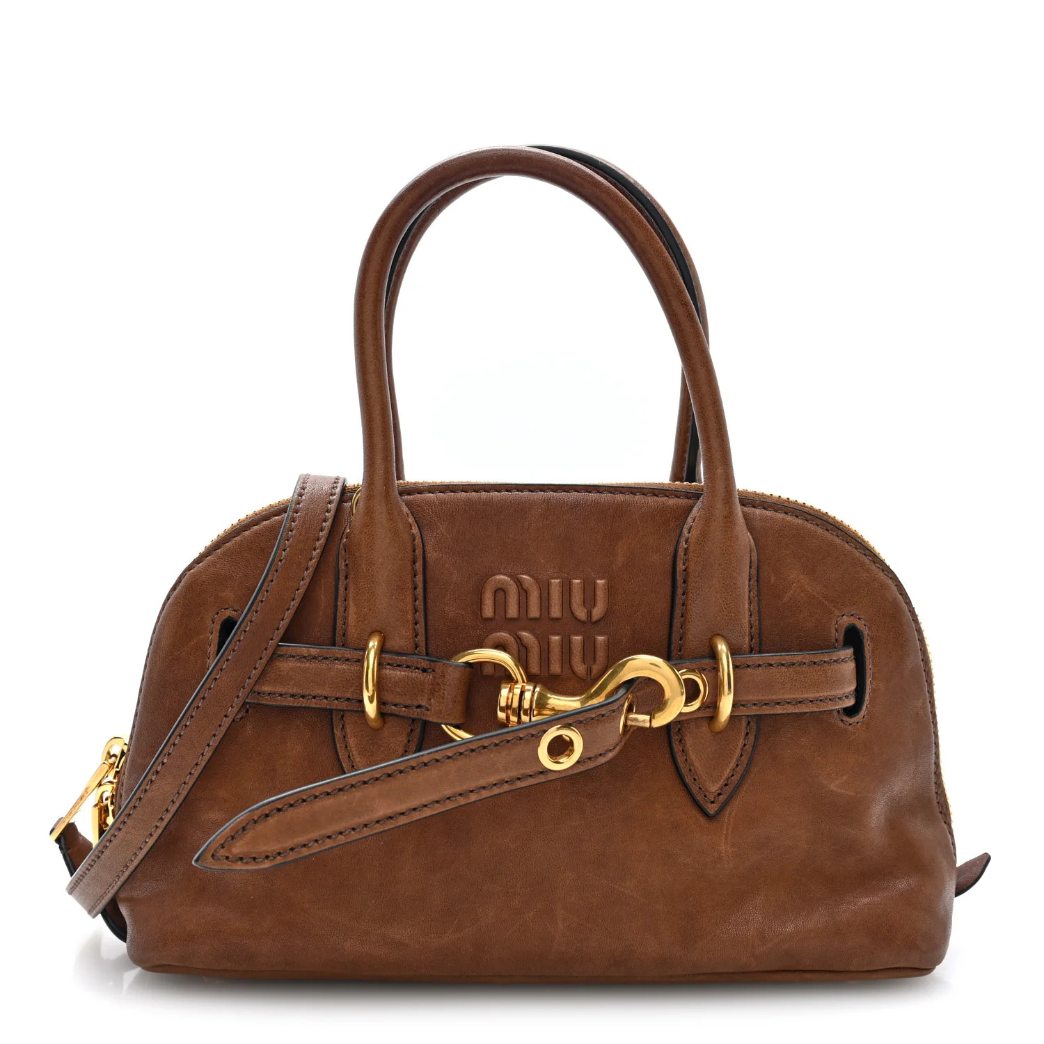 Miu Miu Nappa Aviator Small Aventure Bag Rovere 1935492 | FASHIONPHILE (US)