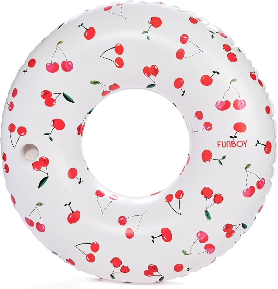 FUNBOY Giant Cherry Inflatable Pool Float with Cup Holder, 48" Adult Inner Tube Swim Ring Pool Lo... | Amazon (US)