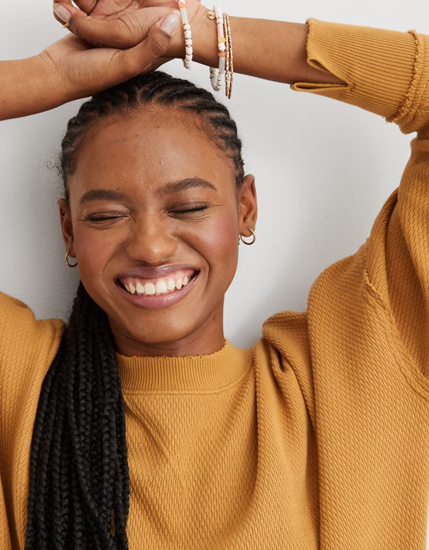 Aerie The Happiest Textured Oversized Sweatshirt | American Eagle Outfitters (US & CA)