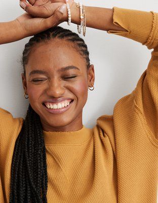 Aerie The Happiest Textured Oversized Sweatshirt | American Eagle Outfitters (US & CA)