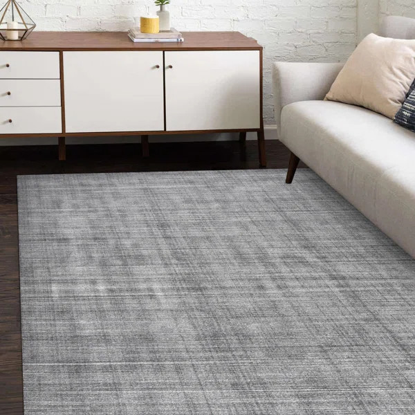 Galipeau Hand-Knotted Rectangle 5' x 8' Area Rug in Dark Gray | Wayfair North America