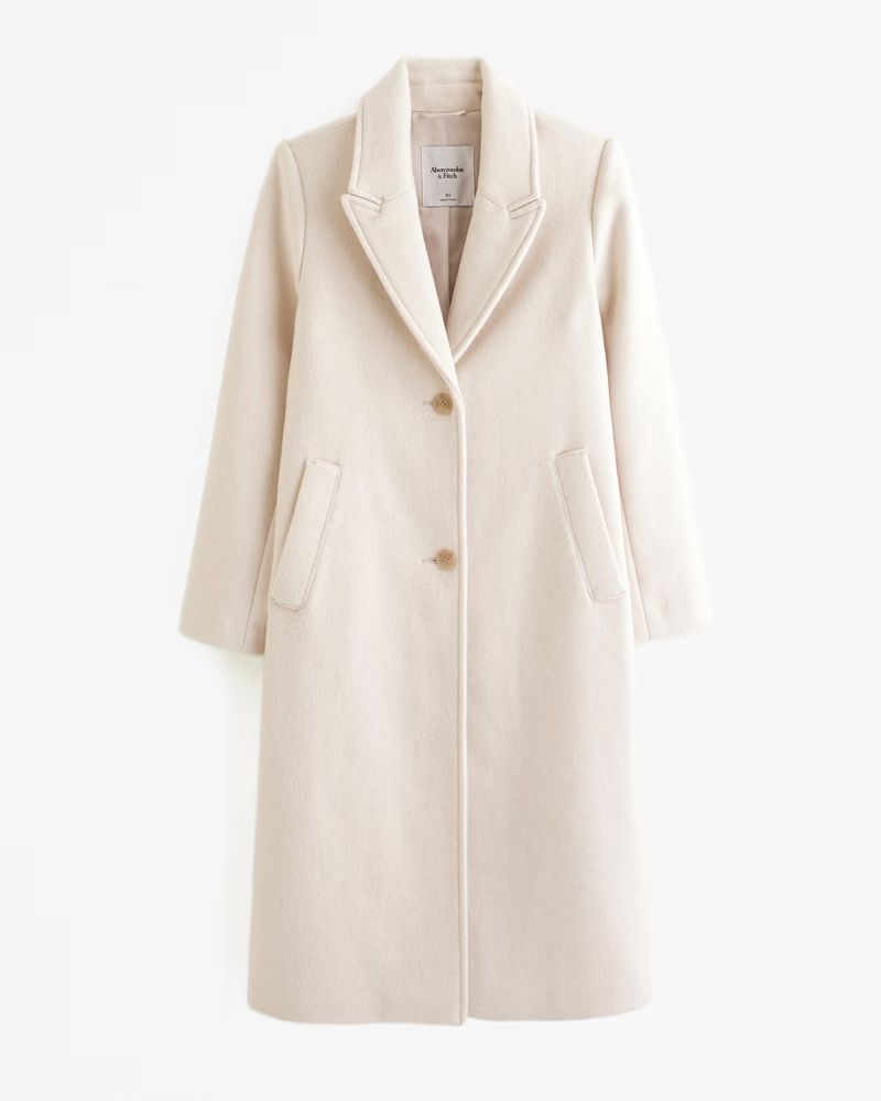 Women's Wool-Blend Tailored Topcoat | Women's Coats & Jackets | Abercrombie.com | Abercrombie & Fitch (UK)
