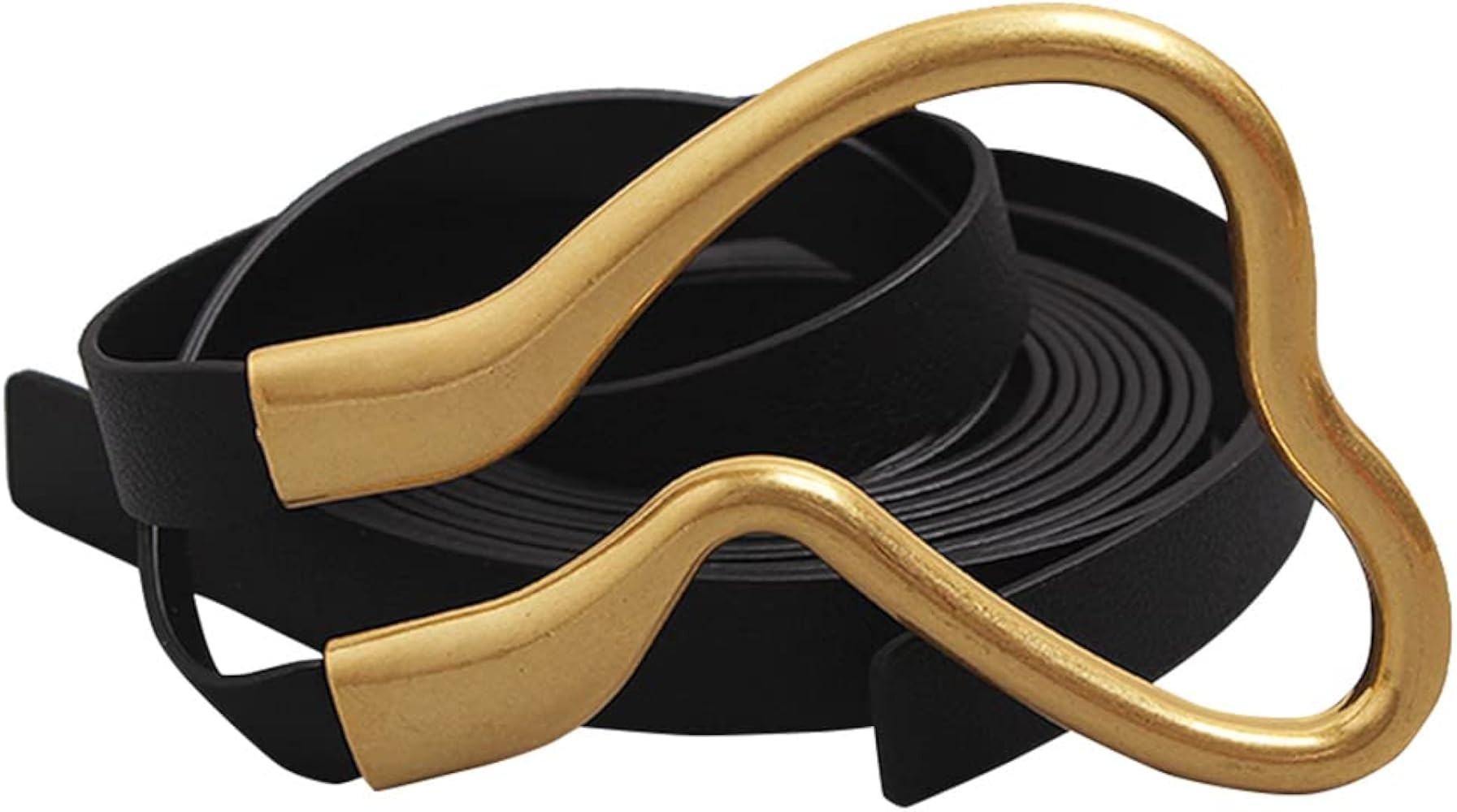 Women Double Strap Tie Knot PU Leather Belt Big Buckle Waist Cinch | Amazon (US)