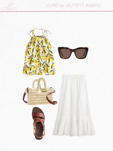 Summer outfit inspo for your next party or getaway! 

White skirt, JCrew, sandals. Summer outfits, summer dress, summer outfits, Nashville outfits, girls weekend, sunglasses, lemon tank 

#LTKFindsUnder100 #LTKStyleTip #LTKFindsUnder50