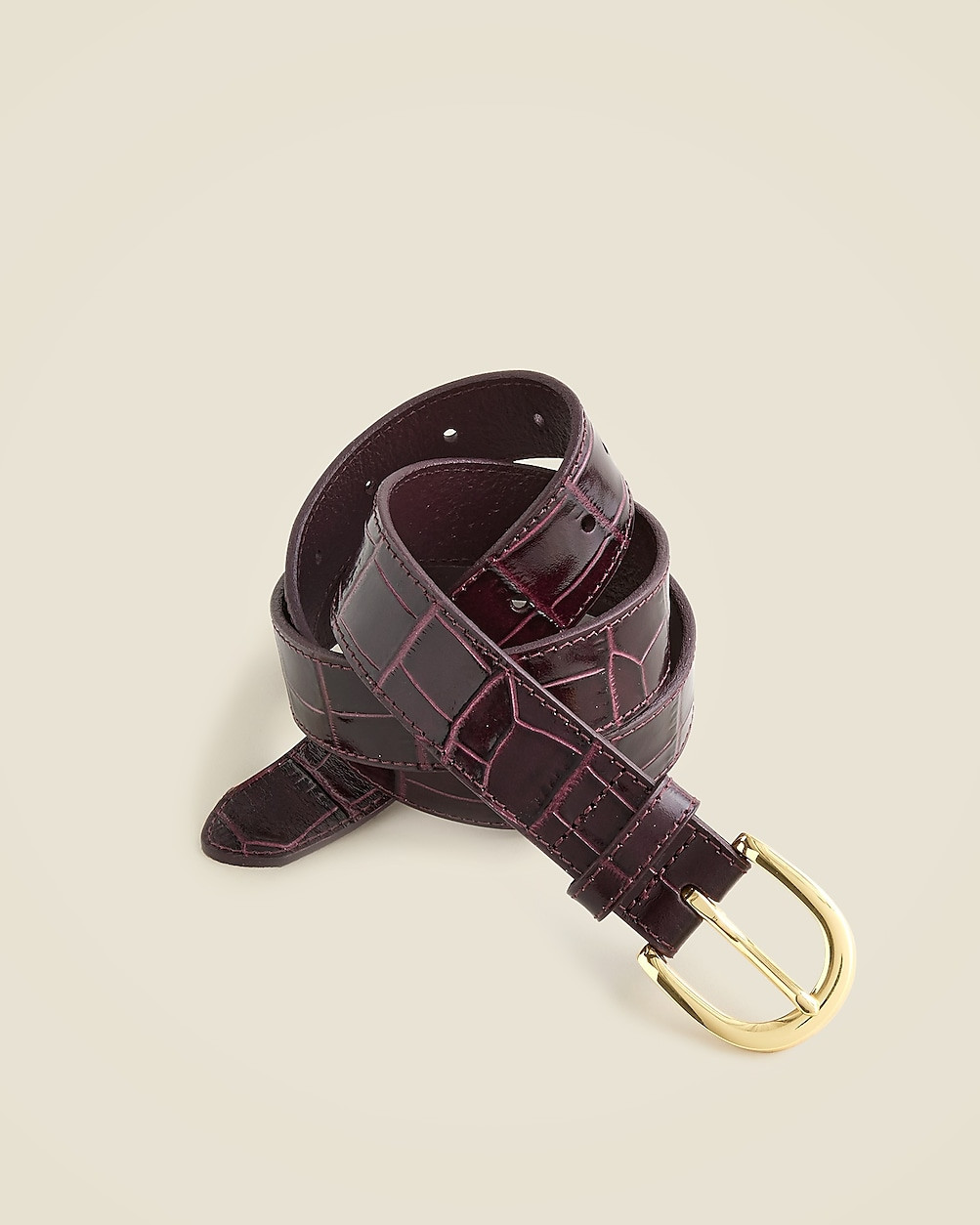 Classic belt in croc-embossed leather | J. Crew US