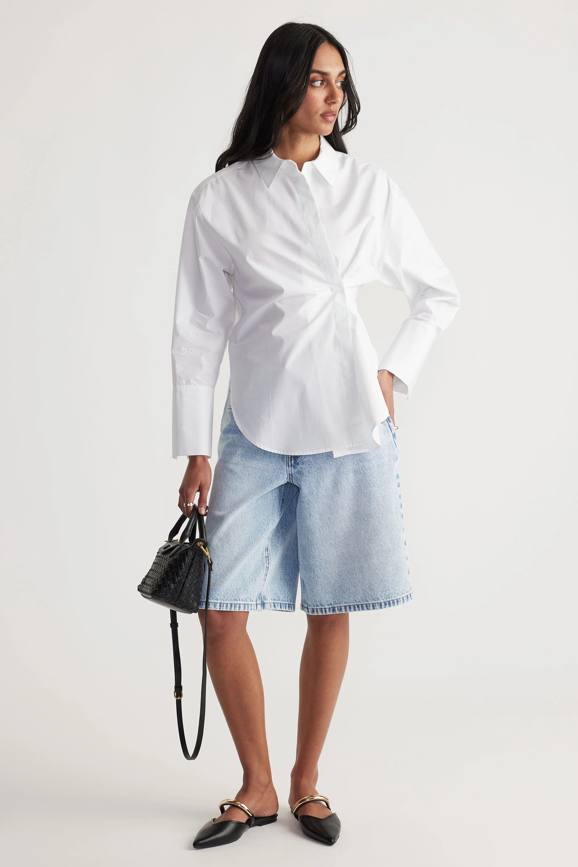 Ivy Button Shirt - White | DECJUBA