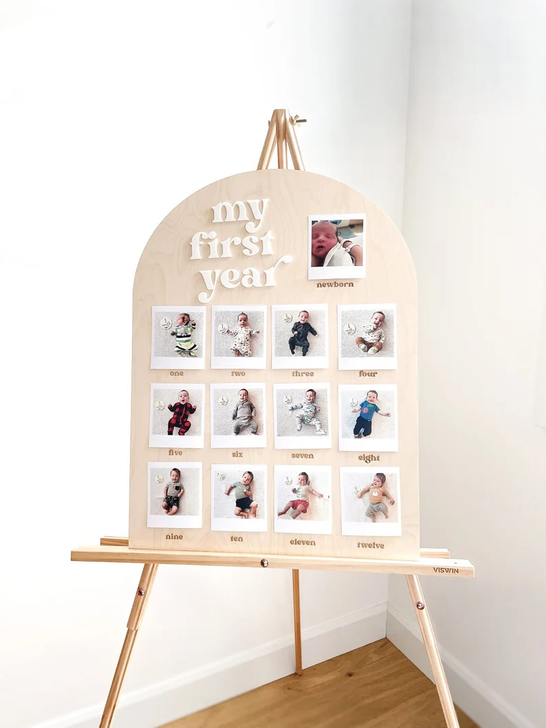 One Year Old Baby Photo Milestone Board My First Year - Etsy | Etsy (US)