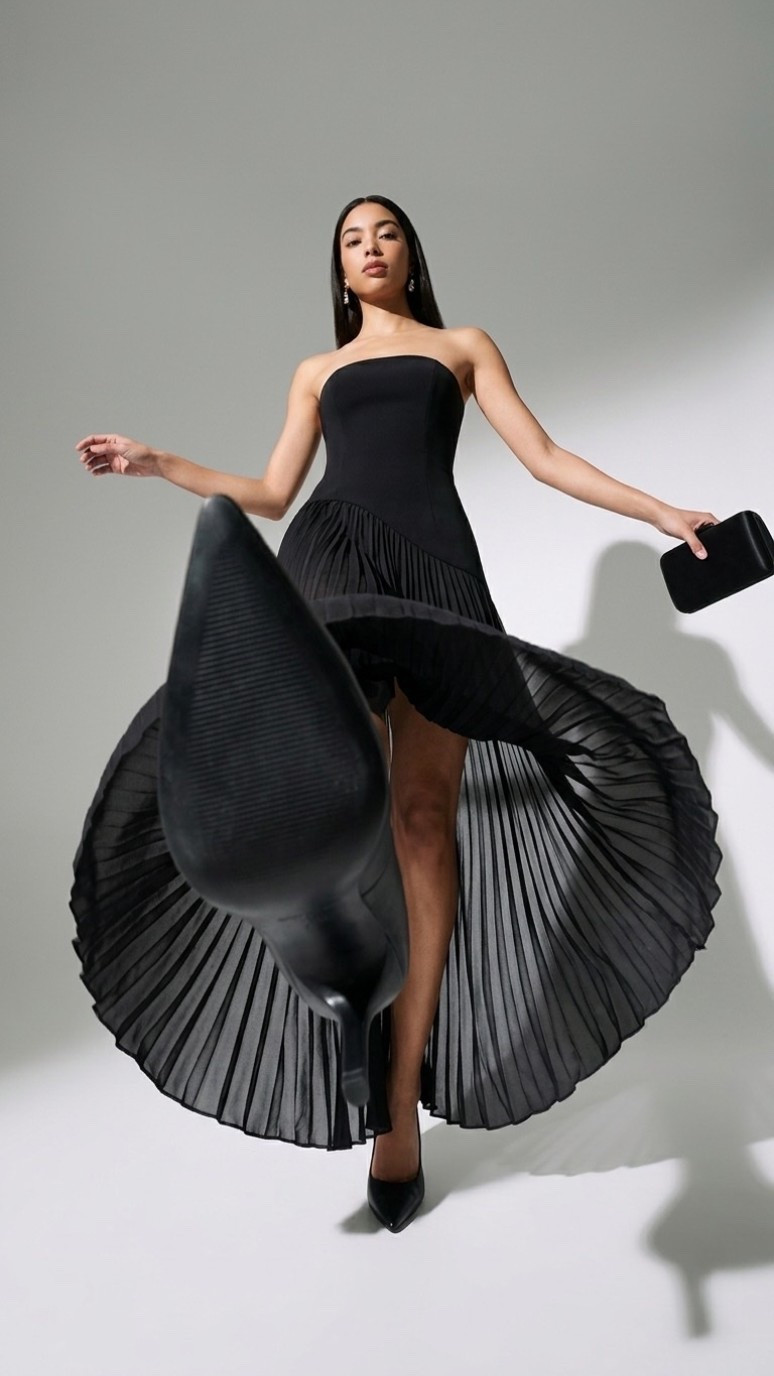 Stepping into eveningwear with sharp angles and dramatic movement. The structured bodice meets a fluid, high-low pleated hemline that commands attention from every single angle. Linked on LTK to shop the exact look.
@Revolve #summerstyle #dresses #revolve

#LTKootd #LTKgrwm #LTKSaleAlert
