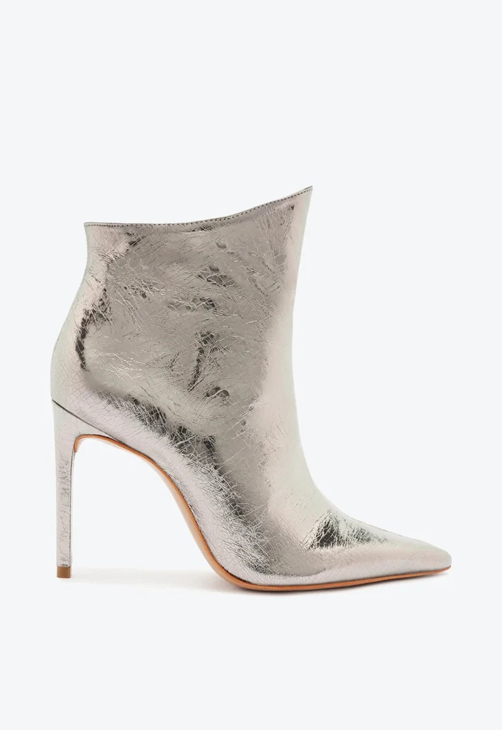 Bota Prata Schutz Salto Alto Palloma Couro | ZZ Mall (BR)