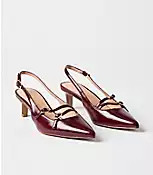 Buckle Strappy Slingback Pumps | LOFT