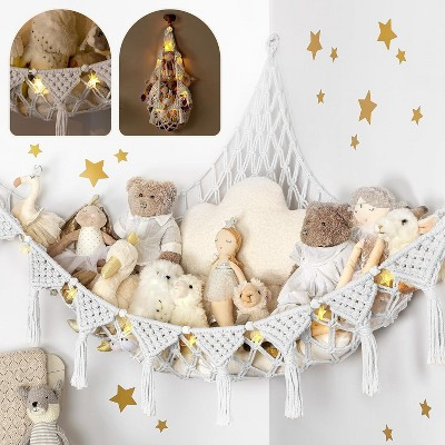 TidyTeds Stuffed Animal Corner, Premium 100% Cotton Handcrafted Hammock with Ambient LED Light, XXL Storage for Maximum Number of Teddy's - Pure White | Target