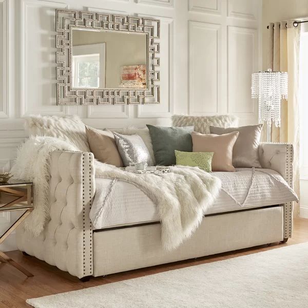 Scribner Button Tufted Full Daybed with Trundle: day bed | Wayfair North America