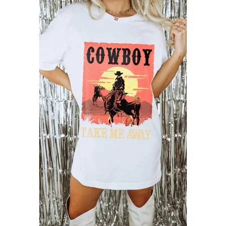 Cowboy Take Me Away T-Shirt Country Music Shirt Western Shirt Vintage Graphic Tee Boho Shirt Cowgirl Shirt 1482323584 | Walmart (US)