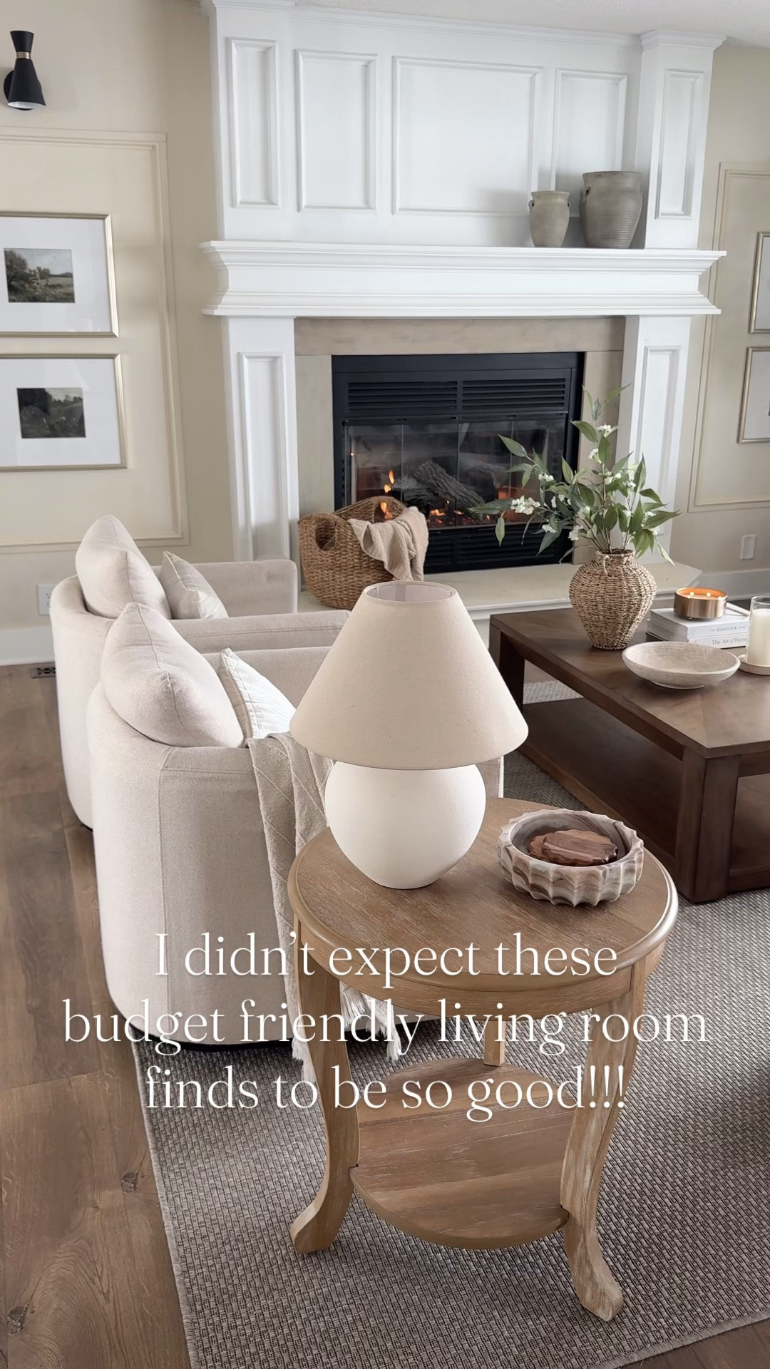Budget friendly living room, sofa, couch, accent chair, area rug, end table, table lamp, wall frame, wall decor ￼

#LTKHome #LTKSaleAlert