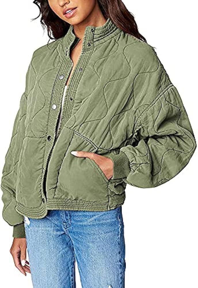 Womens Luxury Clothing Tencel Drop Shoulder Quilted Jacket | Amazon (US)