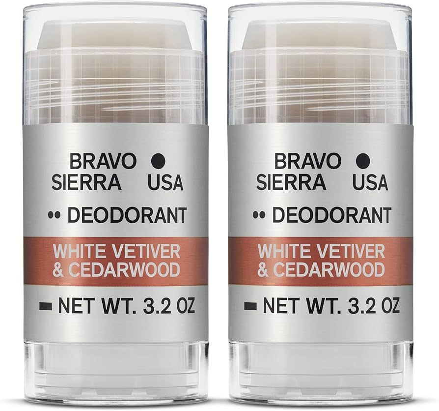 Aluminum-Free Natural Deodorant for Men by Bravo Sierra - Long Lasting All-Day Odor and Sweat Pro... | Amazon (US)