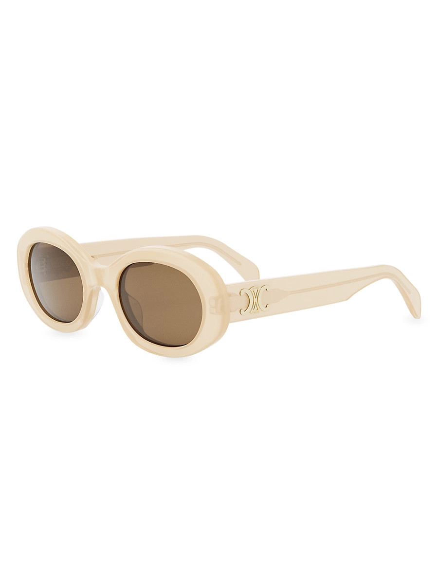 Women's Triomphe 52MM Oval Sunglasses - Flax Brown | Saks Fifth Avenue